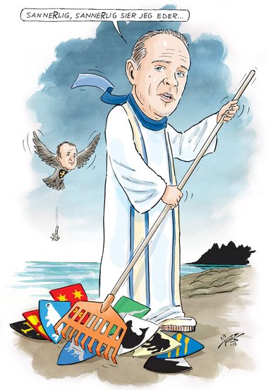 Sanner prestekarikatur